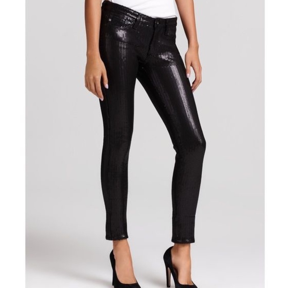 Ag Adriano Goldschmied Black Sequin 